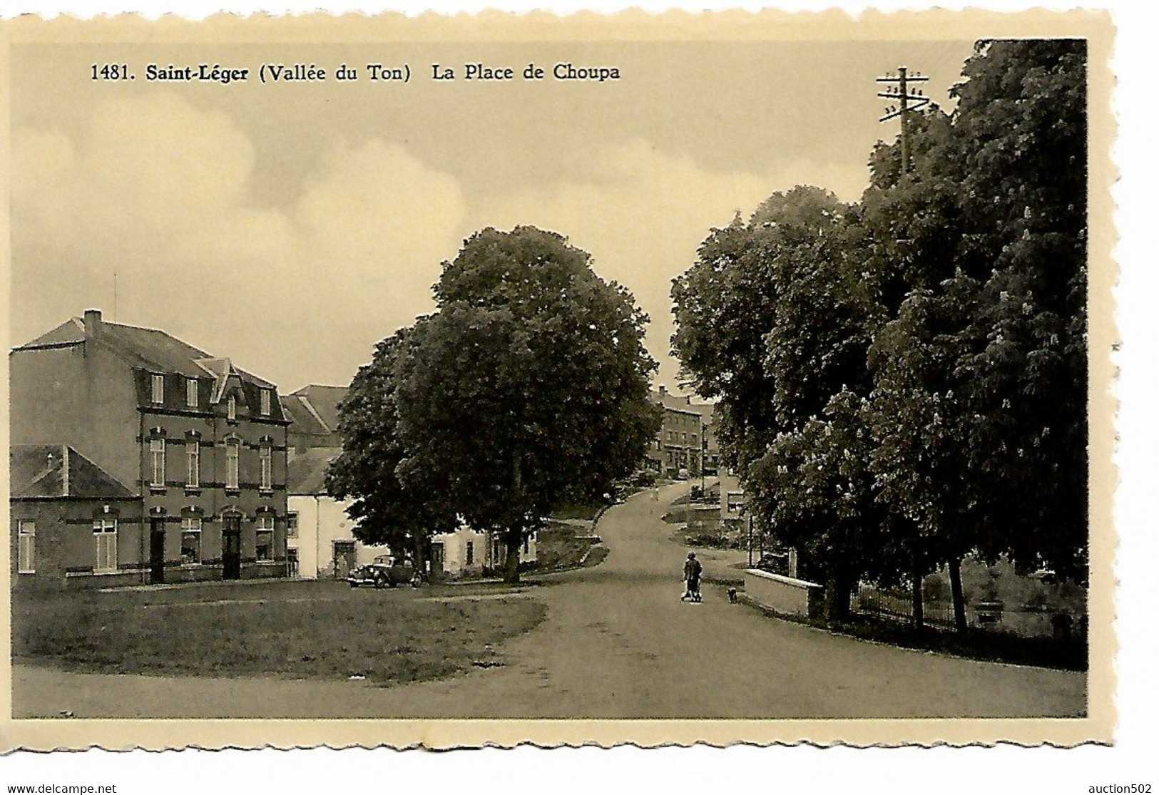 2396PR/ Belgique-België CP-PK Saint-Léger (Vallée Du Ton) La Place De Choupa Voyagée 1956 - Saint-Léger