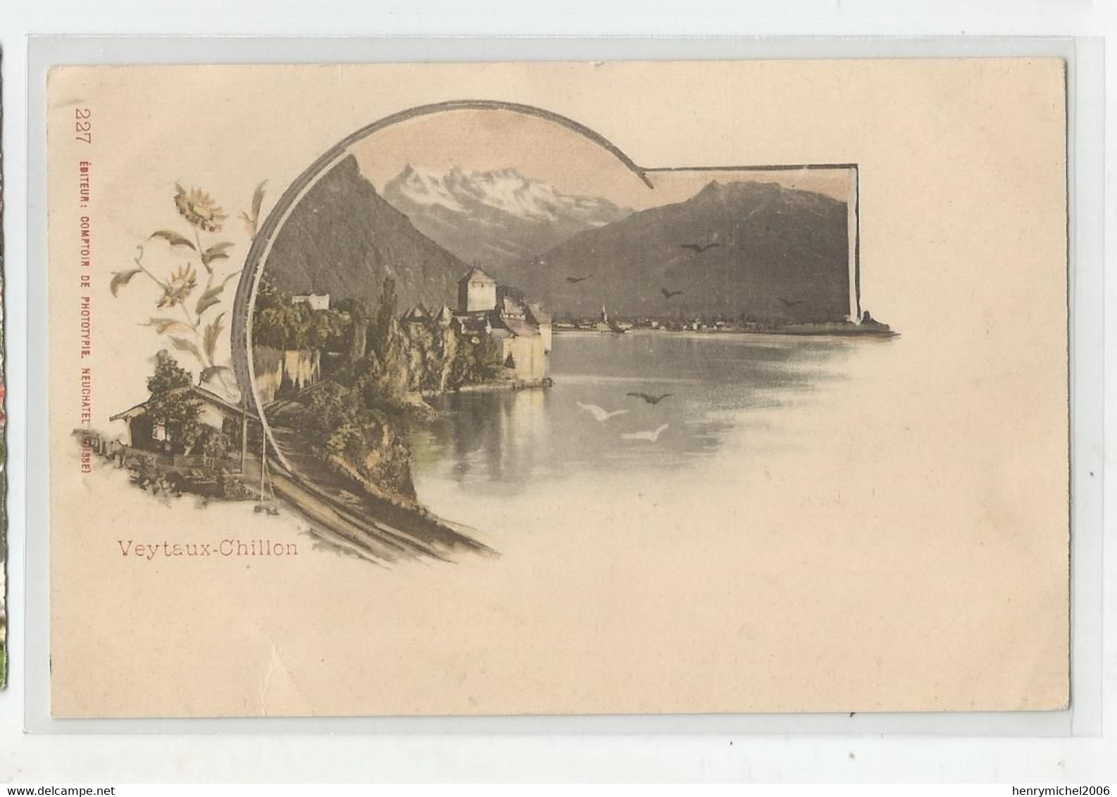 Suisse Vd Vaud Veytaux Chillon Carte Nuage Ed Comptoir De Phototypie Neuchatel 227 - Veytaux