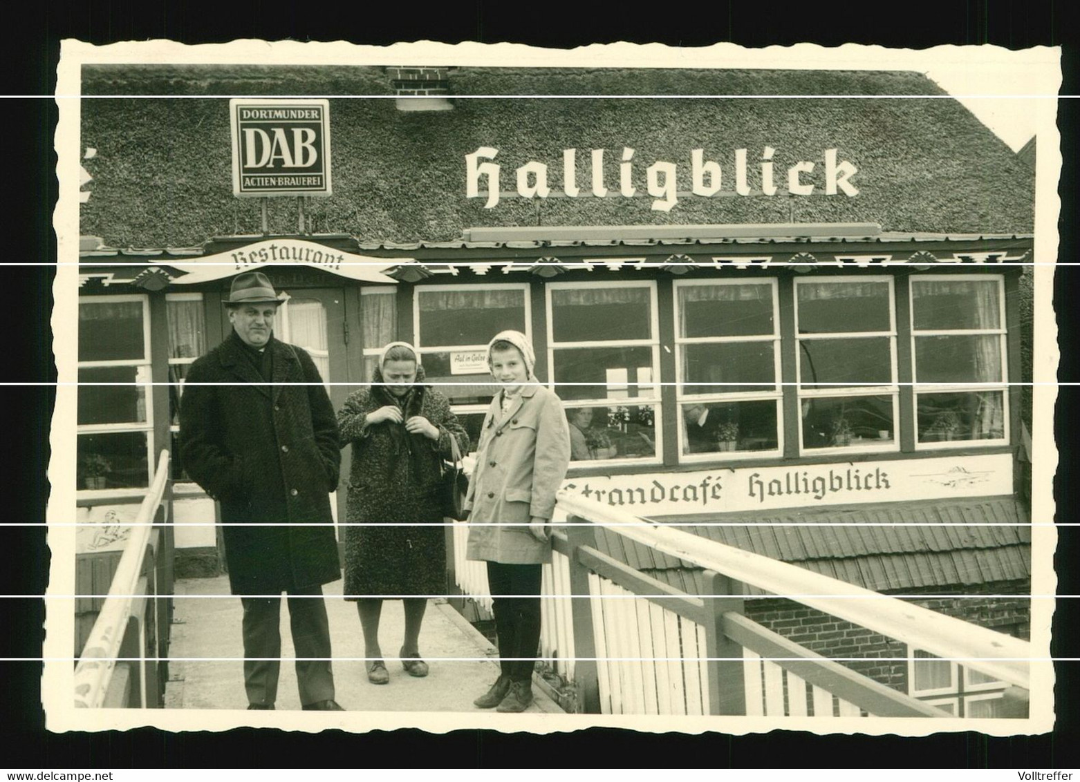 Orig. Foto Um 1966 Ortspartie Gasthof Restaurant Halligblick, Strandcafe, DAB Dortmunder Bier Reklame - Nordfriesland