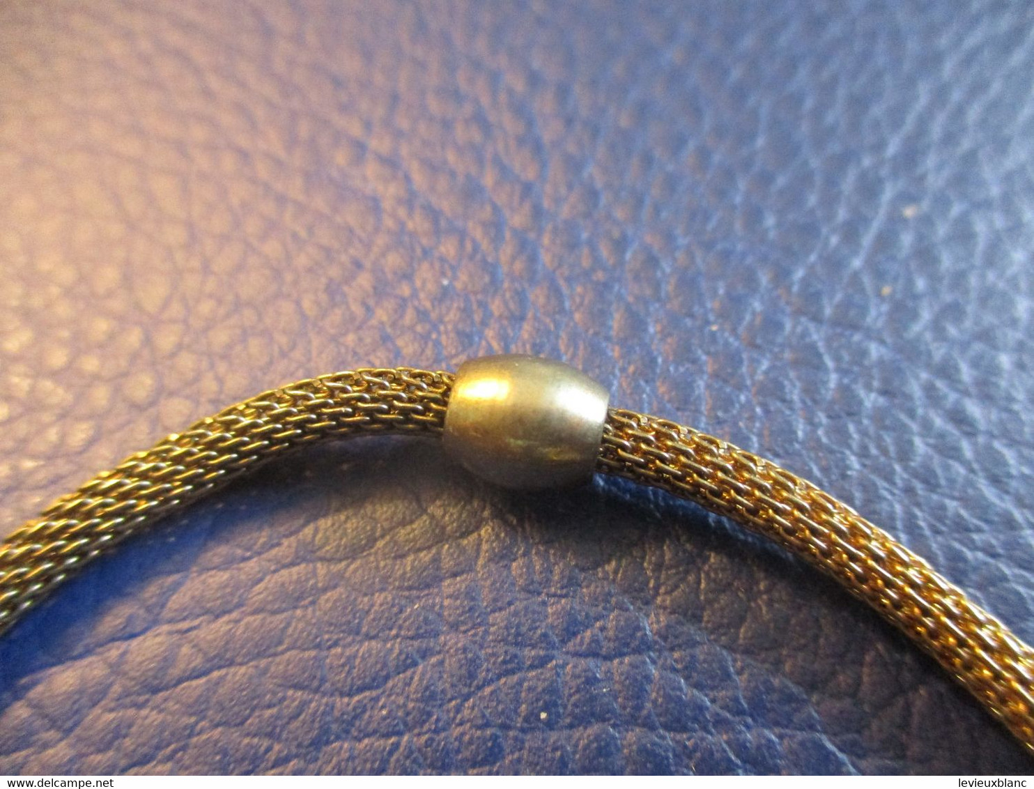 Petit Bracelet Métal Doré/maillon " Serpent" Avec Boule Centrale  /Vers 1960-1970      Bij146 - Bracciali