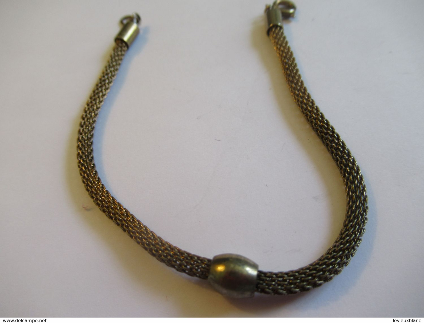 Petit Bracelet Métal Doré/maillon " Serpent" Avec Boule Centrale  /Vers 1960-1970      Bij146 - Bracciali