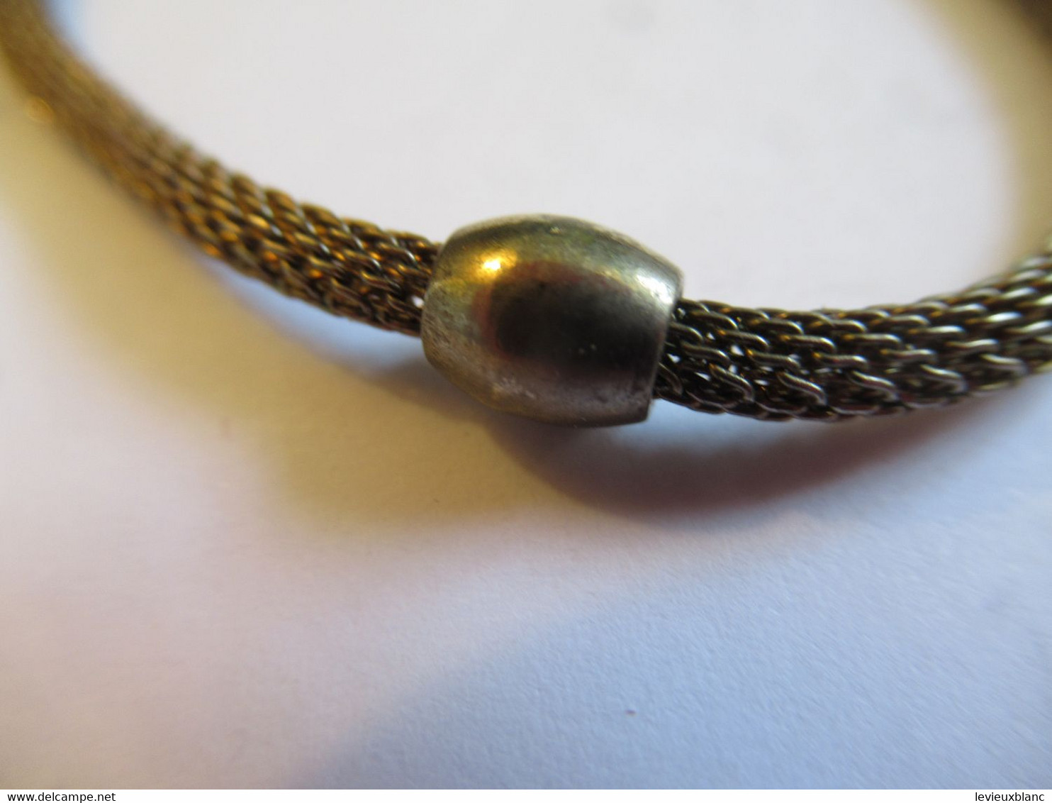 Petit Bracelet Métal Doré/maillon " Serpent" Avec Boule Centrale  /Vers 1960-1970      Bij146 - Armbänder