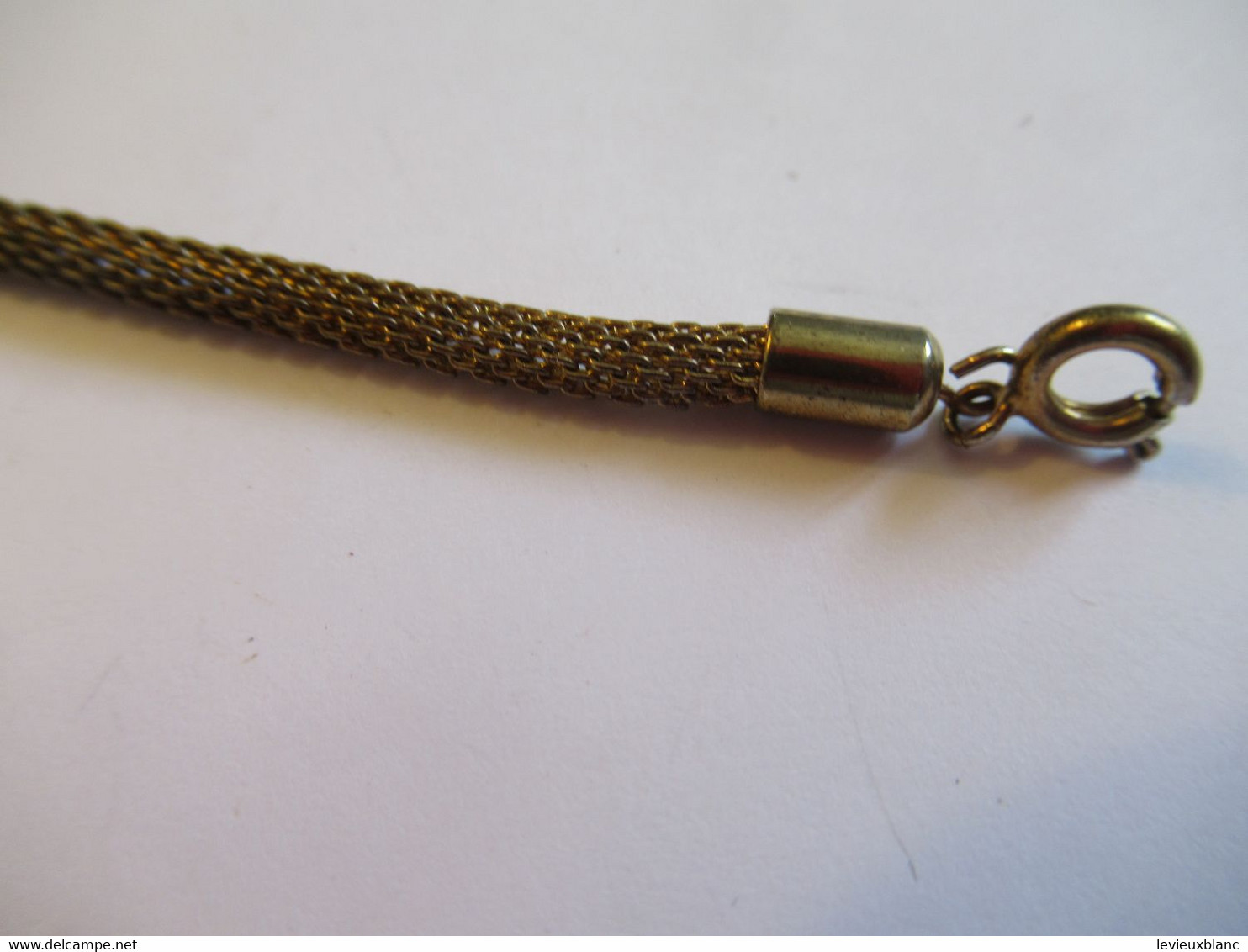 Petit bracelet métal doré/maillon " serpent" avec boule centrale  /Vers 1960-1970      Bij146