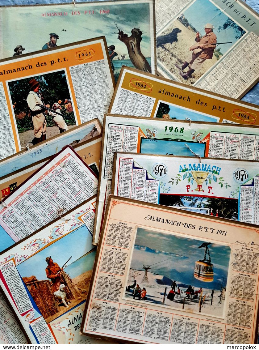 Lot De 59 Calendriers PTT De 1958 à 2021 - Grand Format : 1961-70