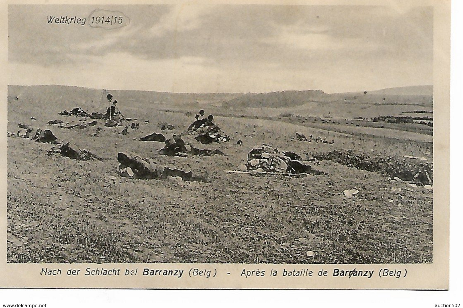 2404PR/ Belgique-België CP-PK Après La Bataille De Barranzy ( Musson) Les Victimes Voyagée 1915 - Musson