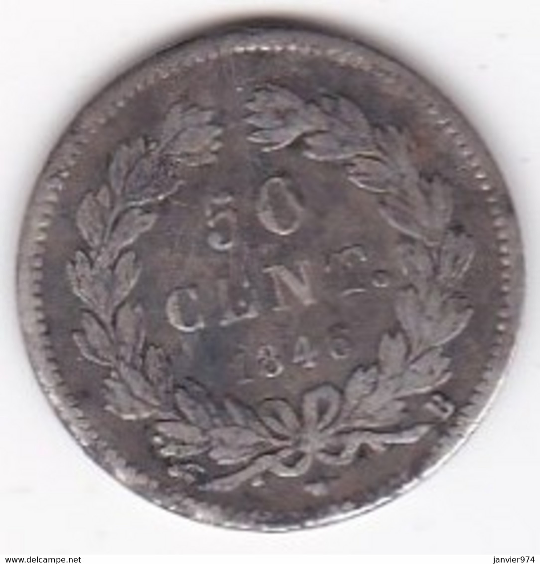 50 Centimes1846 B Rouen , Louis Philippe , En Argent - 50 Centimes