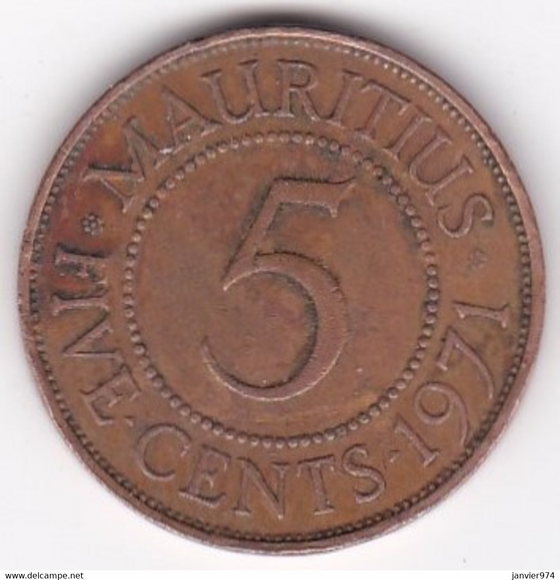 Ile Maurice , 5 Cents 1971 , Elizabeth II, KM# 34 - Maurice