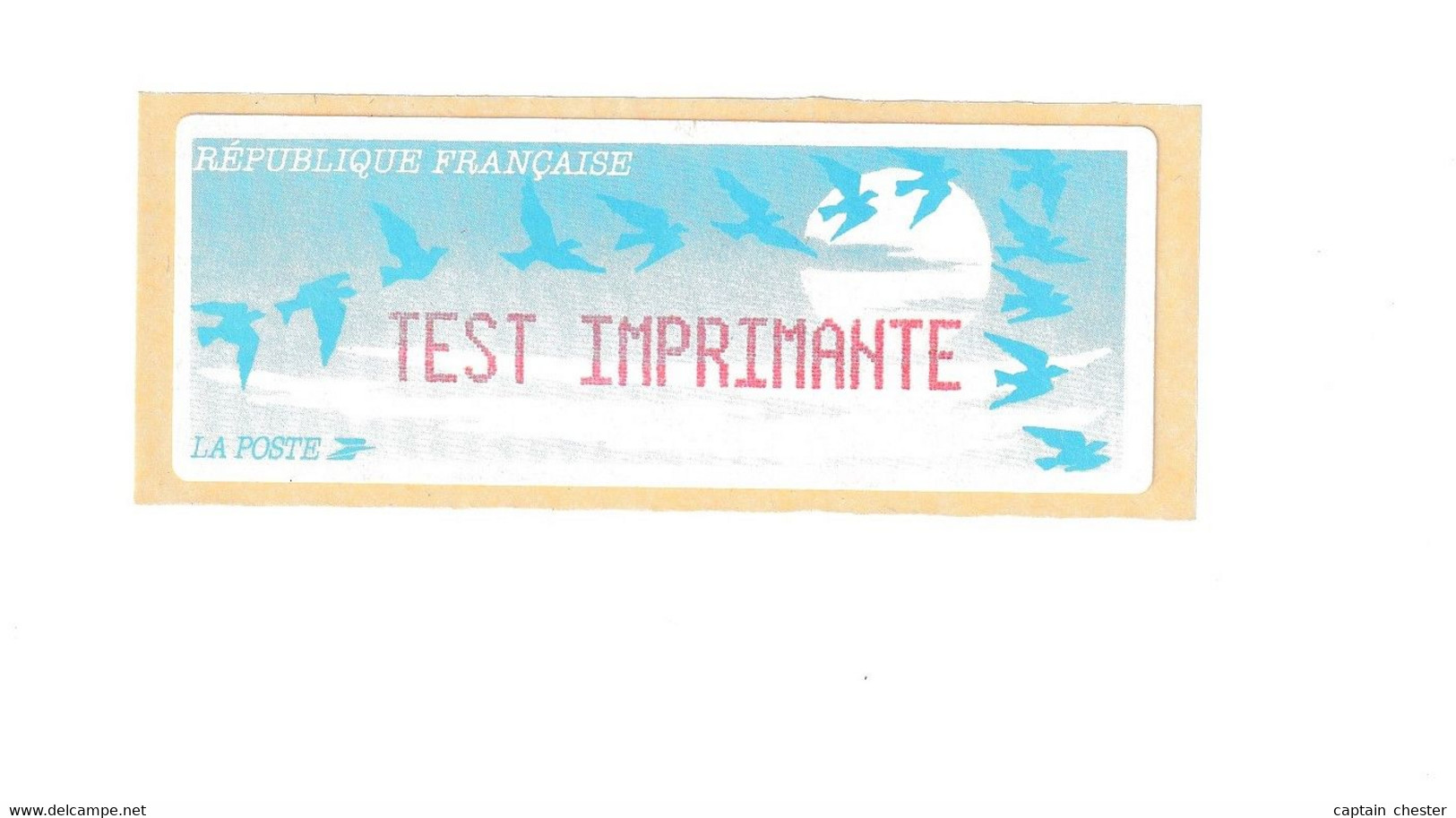 VIGNETTE DE DISTRIBUTEUR TEST IMPRIMANTE " Avions En Papier " Encre Rouge - 1990 Type « Oiseaux De Jubert »