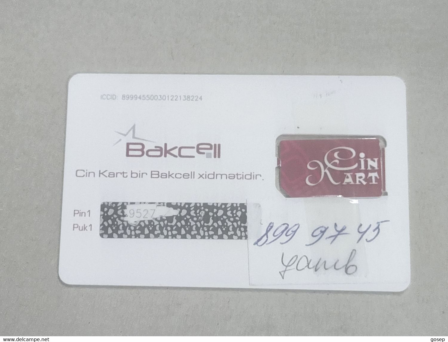 Azerbaijan-SIM CARD-BAKCELL-(9)-(89994550030122138224)-(8999745)-(look Out Side Foto)+1card Prepiad Free - Aserbaidschan