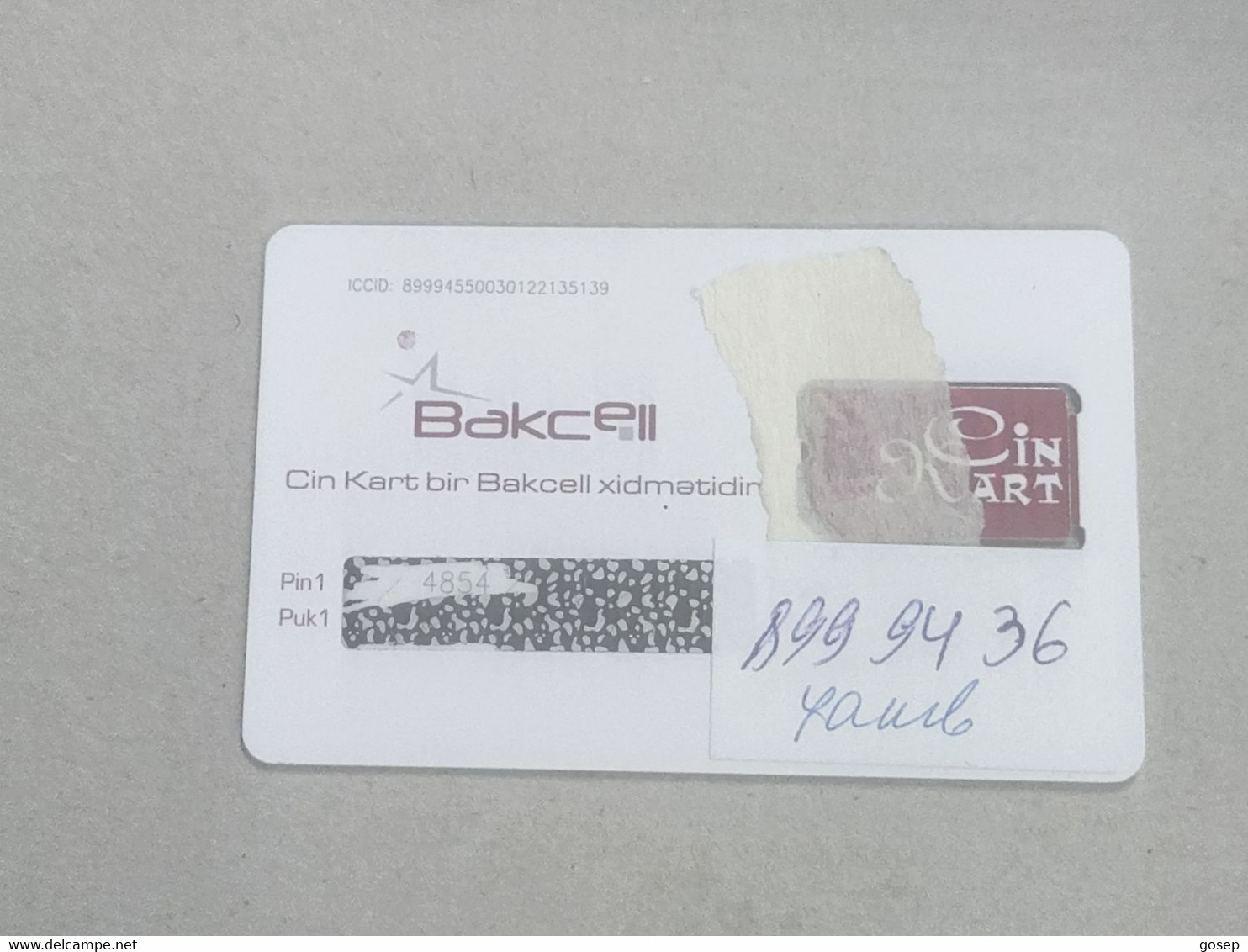 Azerbaijan-SIM CARD-BAKCELL-(11)-(89994550030122135139)-(8999436)-(look Out Side Foto)+1card Prepiad Free - Azerbeidzjan