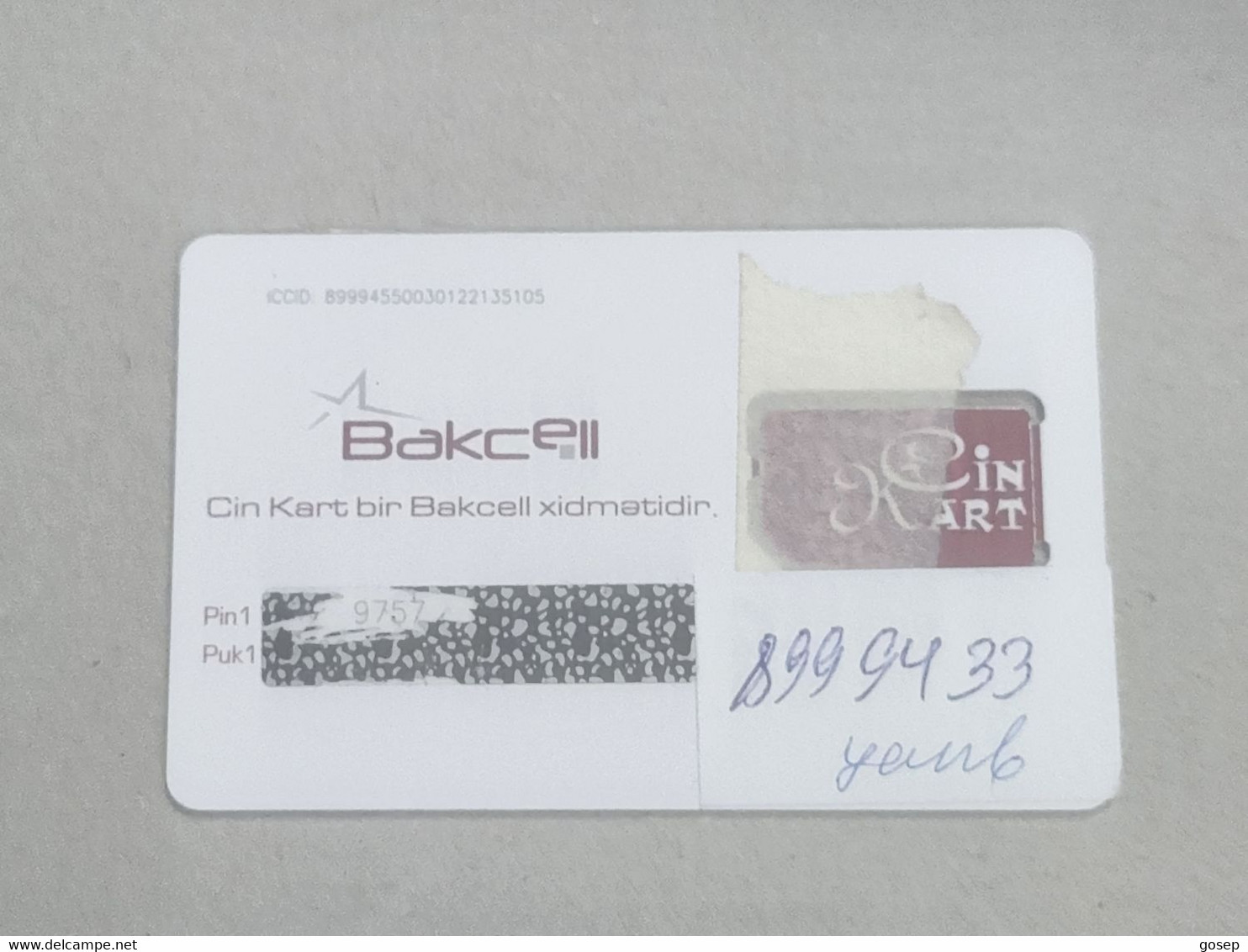 Azerbaijan-SIM CARD-BAKCELL-(12)-(89994550030122135105)-(8999433)-(look Out Side Foto)+1card Prepiad Free - Aserbaidschan