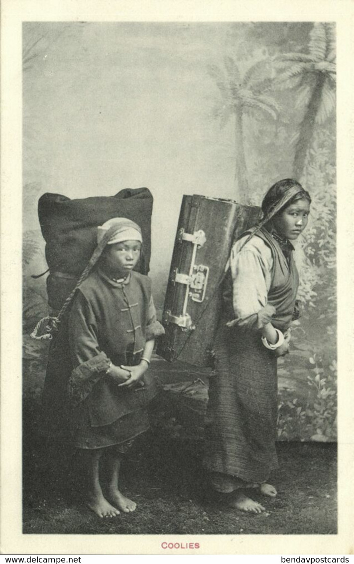 Bhutan Tibet, Bhutia Or Tibetan Coolies At Work (1910s) Postcard - Bután