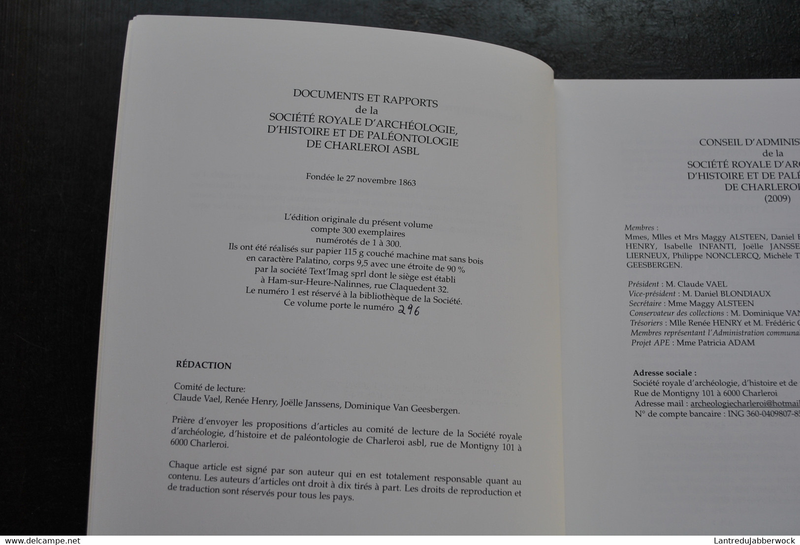 SOCIETE D'ARCHEOLOGIE HISTOIRE PALEONTOLOGIE DE CHARLEROI LXIV Rexisme Degrelle Ordre Nouveau Sainte Rolende Gerpinnes - Belgium