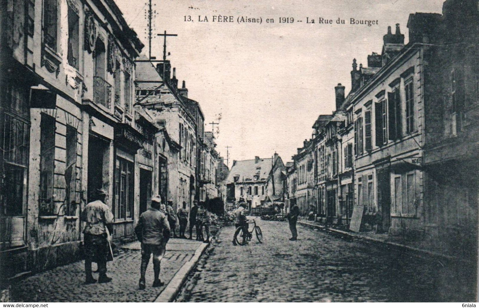 14253   LA FERE En 1919 La Rue Du Bourget ( Animation)  (Recto-verso) 02 - Fere En Tardenois