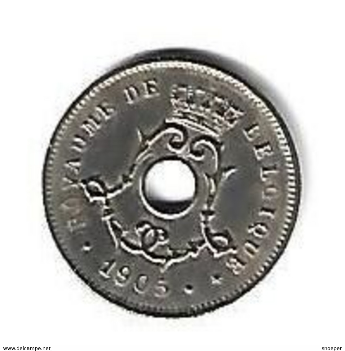 *belguim 5 Centiemes 1905 French Xf - 5 Cents