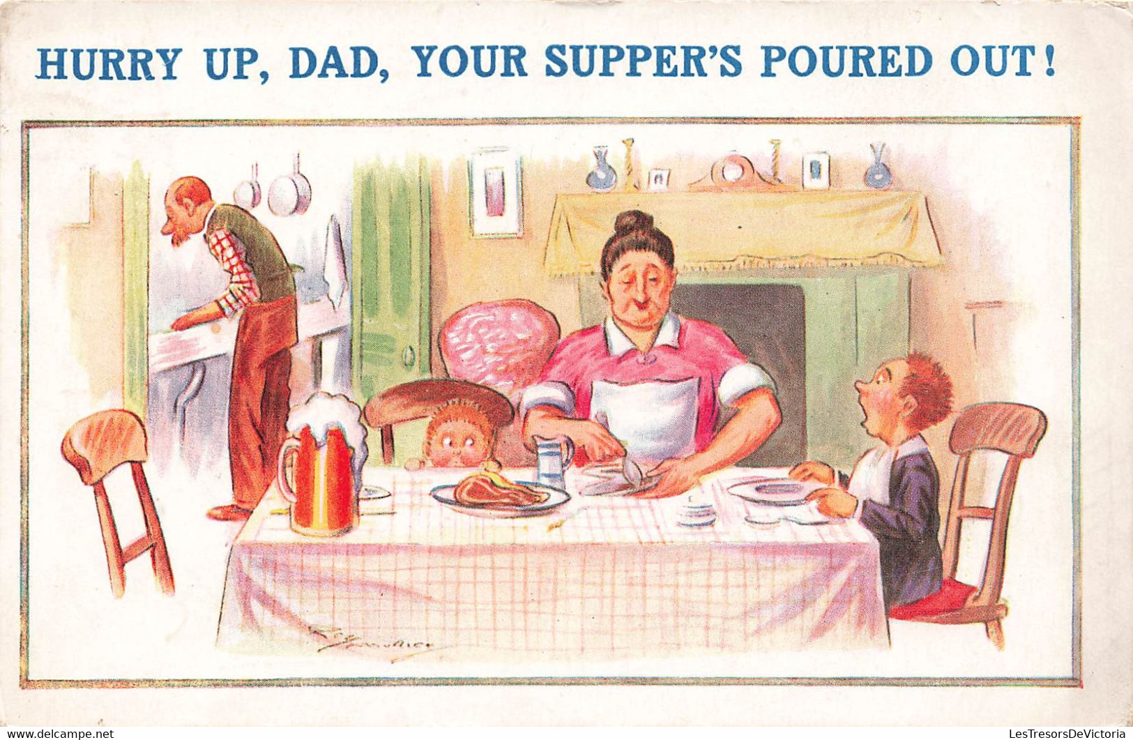 CPA Illustrateur Reg Maurice - Humour - Hurry Up Dad Your Supper's Poured Out - Biere - Maurice