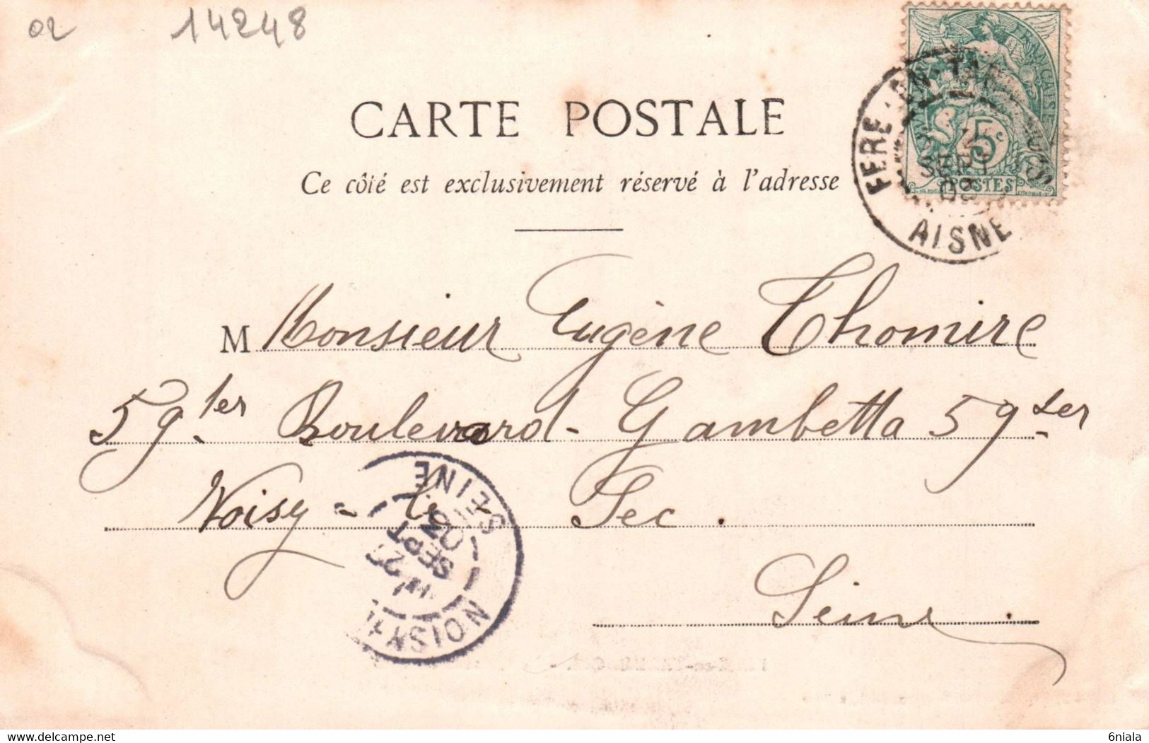 14248    FERE En TARDENOIS Le Château En 1900   (Recto-verso) 02 - Fere En Tardenois