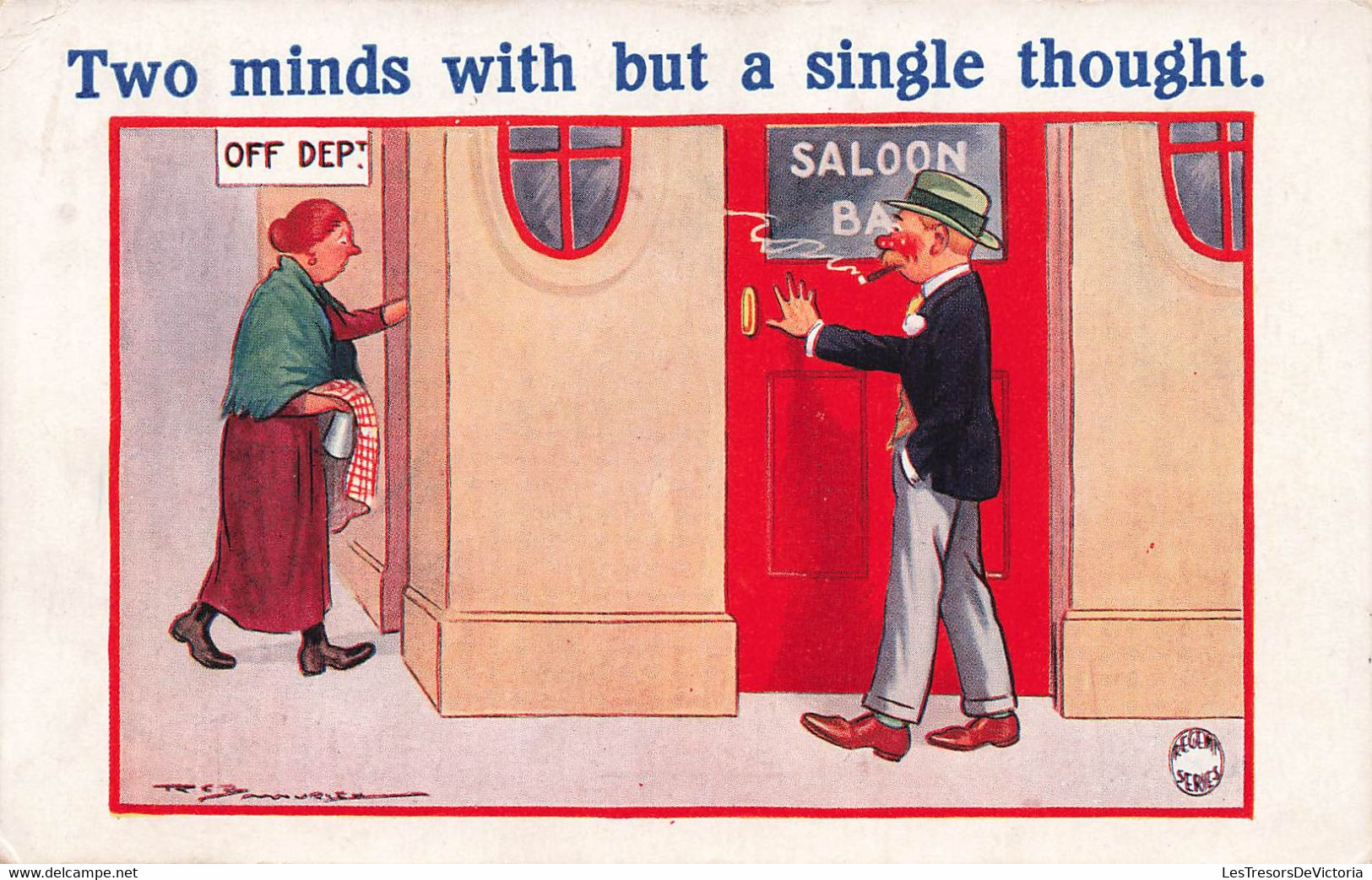 CPA Illustrateur Reg Maurice - Humour - Two Minds With But A Single Thought - Saloon Bar - Maurice