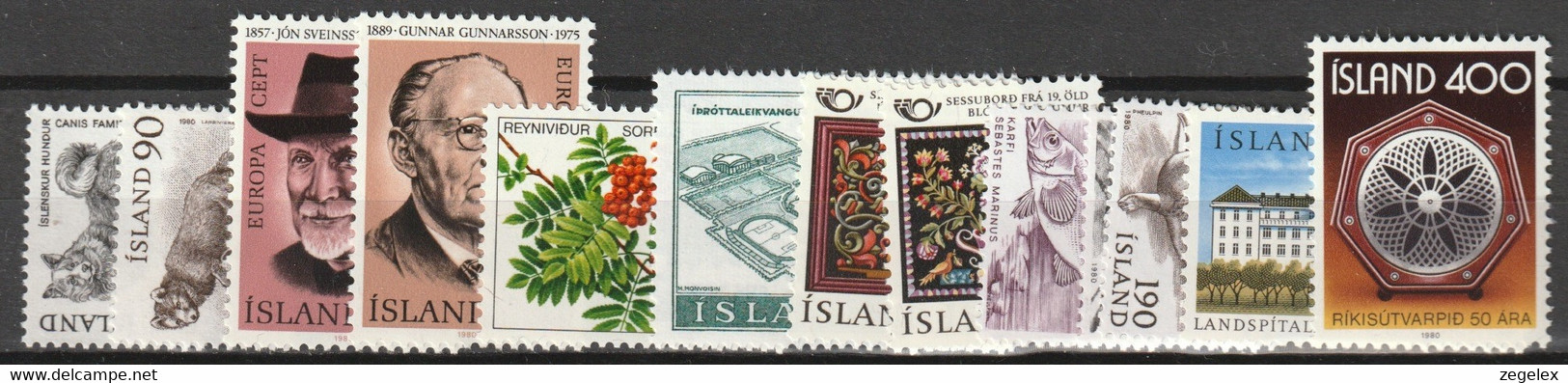 Iceland 1980 Year Complete MiNr. 550-562 Yv. 503-515 MNH** Postfris - Komplette Jahrgänge