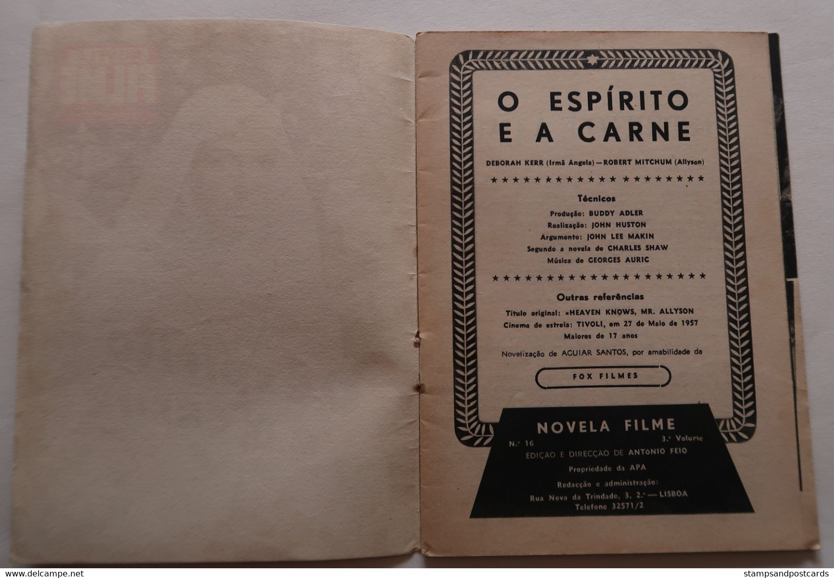 Portugal Revue Cinéma Movies Mag 1957 Heaven Knows, Mr. Allyson Deborah Kerr Robert Mitchum Mario Lanza - Bioscoop En Televisie