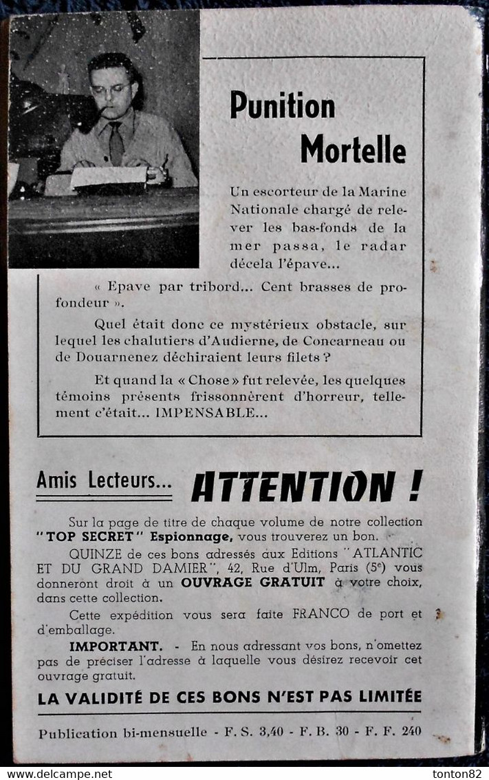 P. Franck Fournel - Punition Mortelle - Éditions Atlantic " Top Secret " N° 85 - Éditions Atlantic - ( 1959 ) . - Other & Unclassified