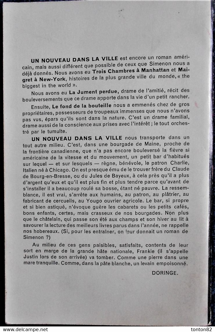 Georges Simenon -  Un Nouveau Dans La Ville - Presses De La Cité - ( 1951 ) . - Simenon