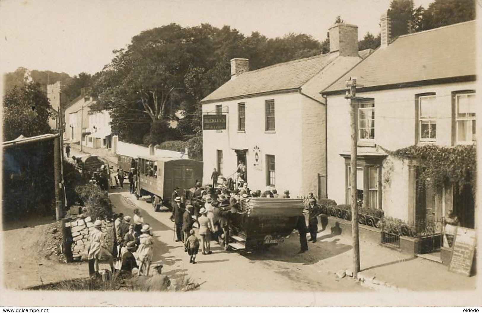 Real Photo Bus Station Llansteffan Thomas Bus Beer Buckley Ad  Vicarage - Carmarthenshire