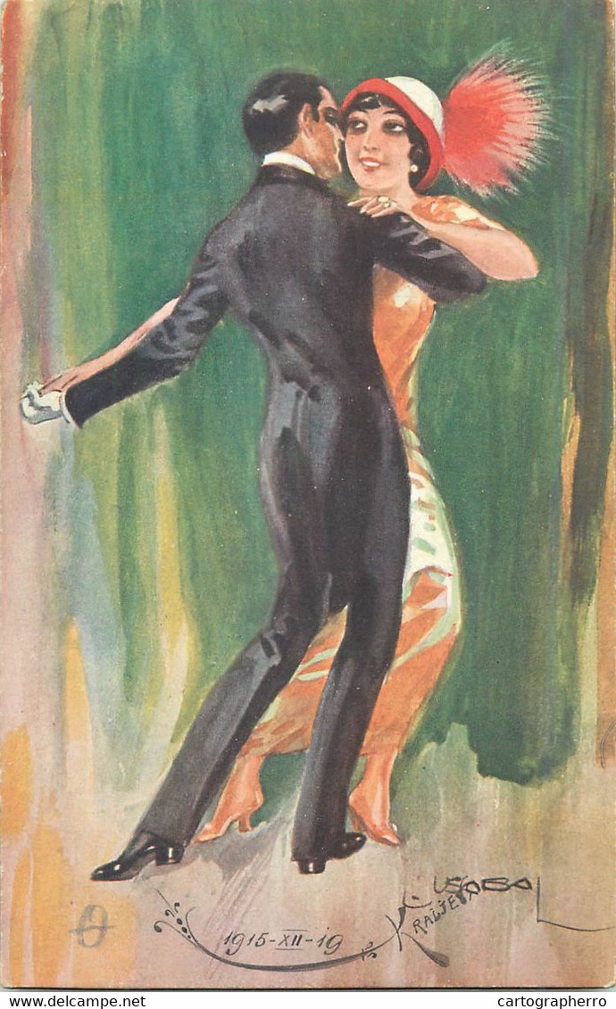 Usabal Signed Dancing Couple 1915 - Usabal