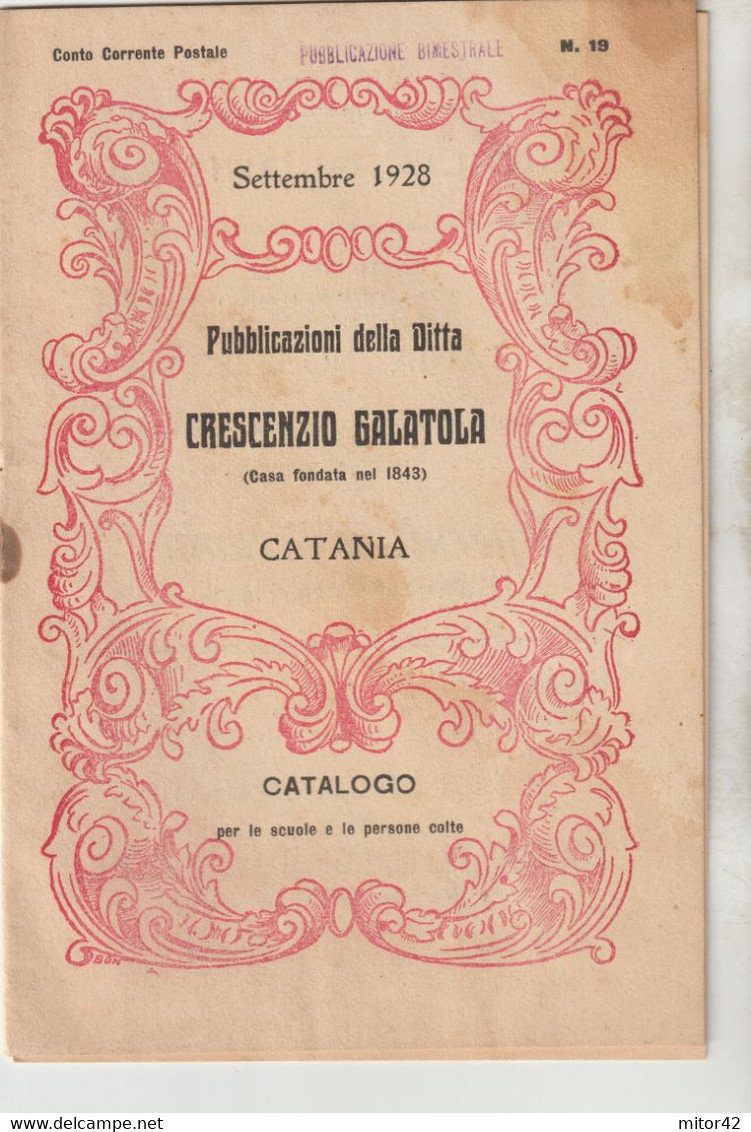 Libro-Opuscoletto-sc.7-Pubblicazioni Crescenzo Galatola-Catalogo Per Le Scuole E Le Persone Coltte-Catania 1928-Pag16 - Classici