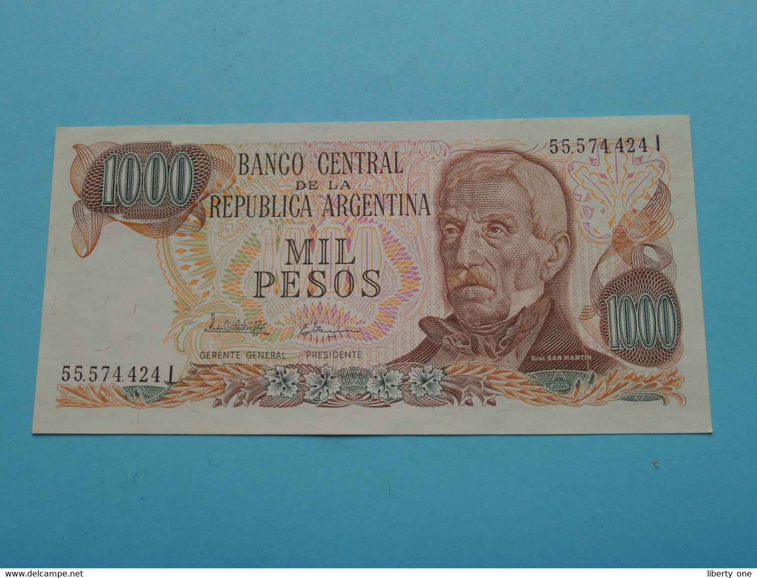 1.000 Mil Pesos ( 55.574.424.I ) Republica ARGENTINA ( Voir / See > Scans ) UNC ! - Argentina