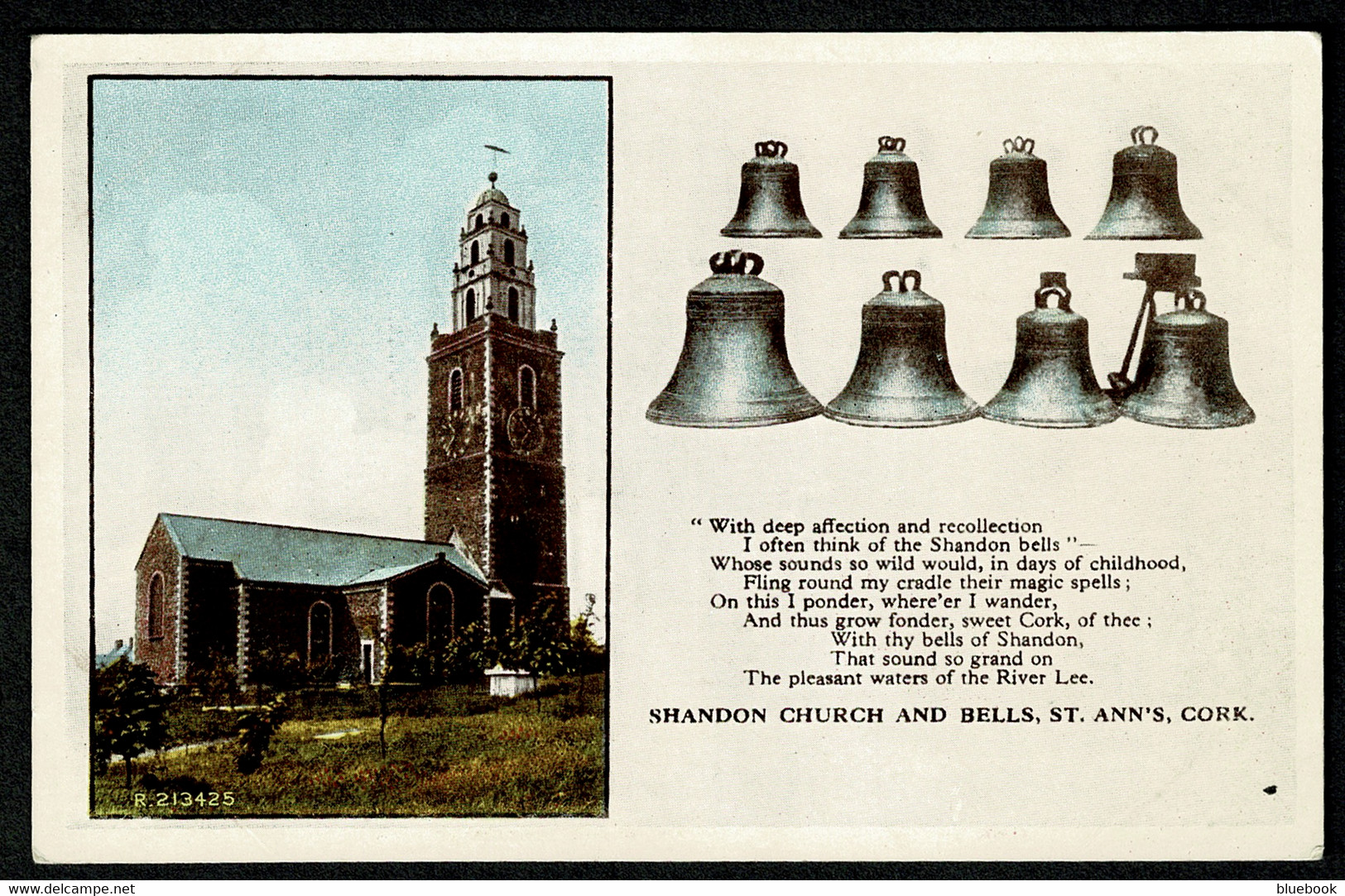 Ref 1574 -  Early Postcard - Shandon Church & Bells - St Ann's - County Cork Ireland - Cork