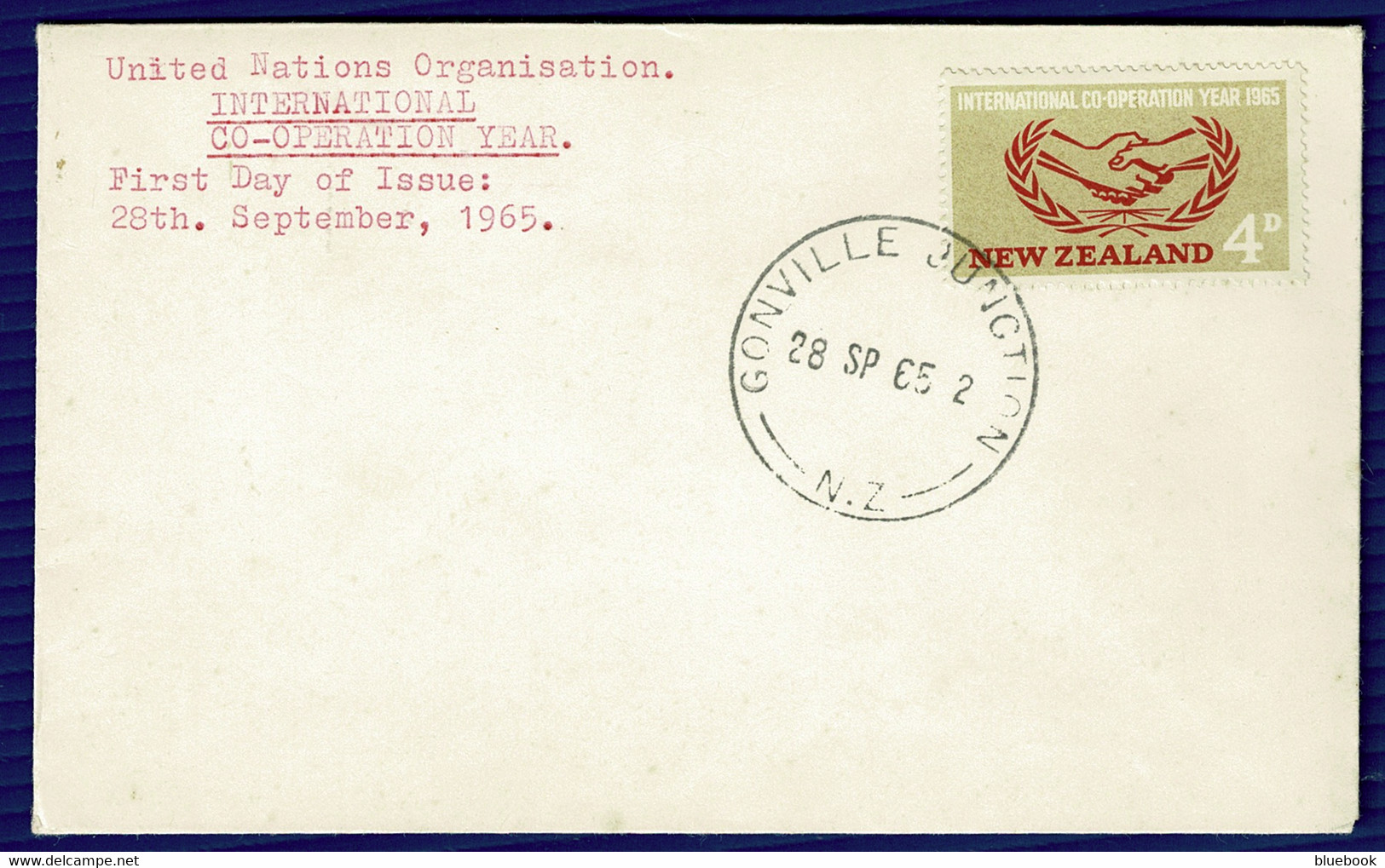 Ref 1575 -  1965 New Zealand Cover - International Co-Operation Year Canc. Gonville Junction - Briefe U. Dokumente