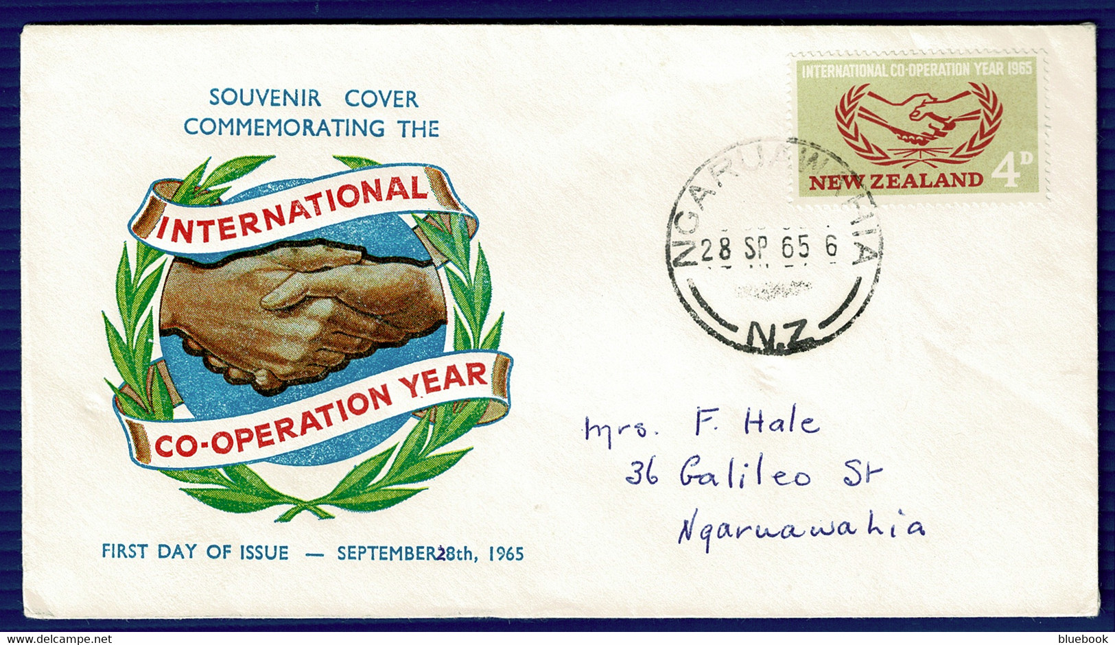 Ref 1575 -  1965 New Zealand Cover - International Co-Operation Year Cancelled Ngaruawahia - Covers & Documents