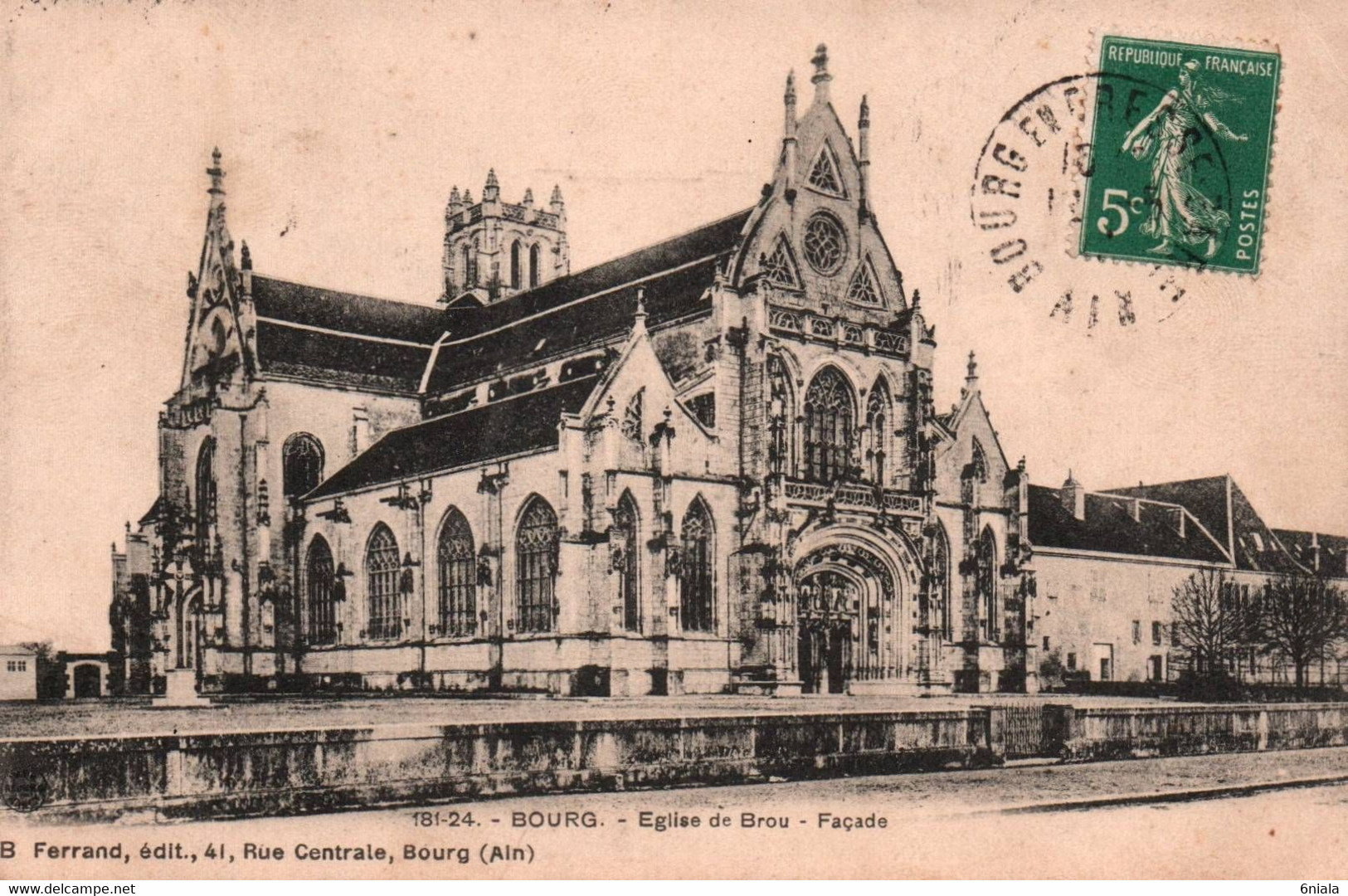 14278 BOURG  Eglise De Brou  Façade      (Recto-verso) 01 - Brou - Kerk
