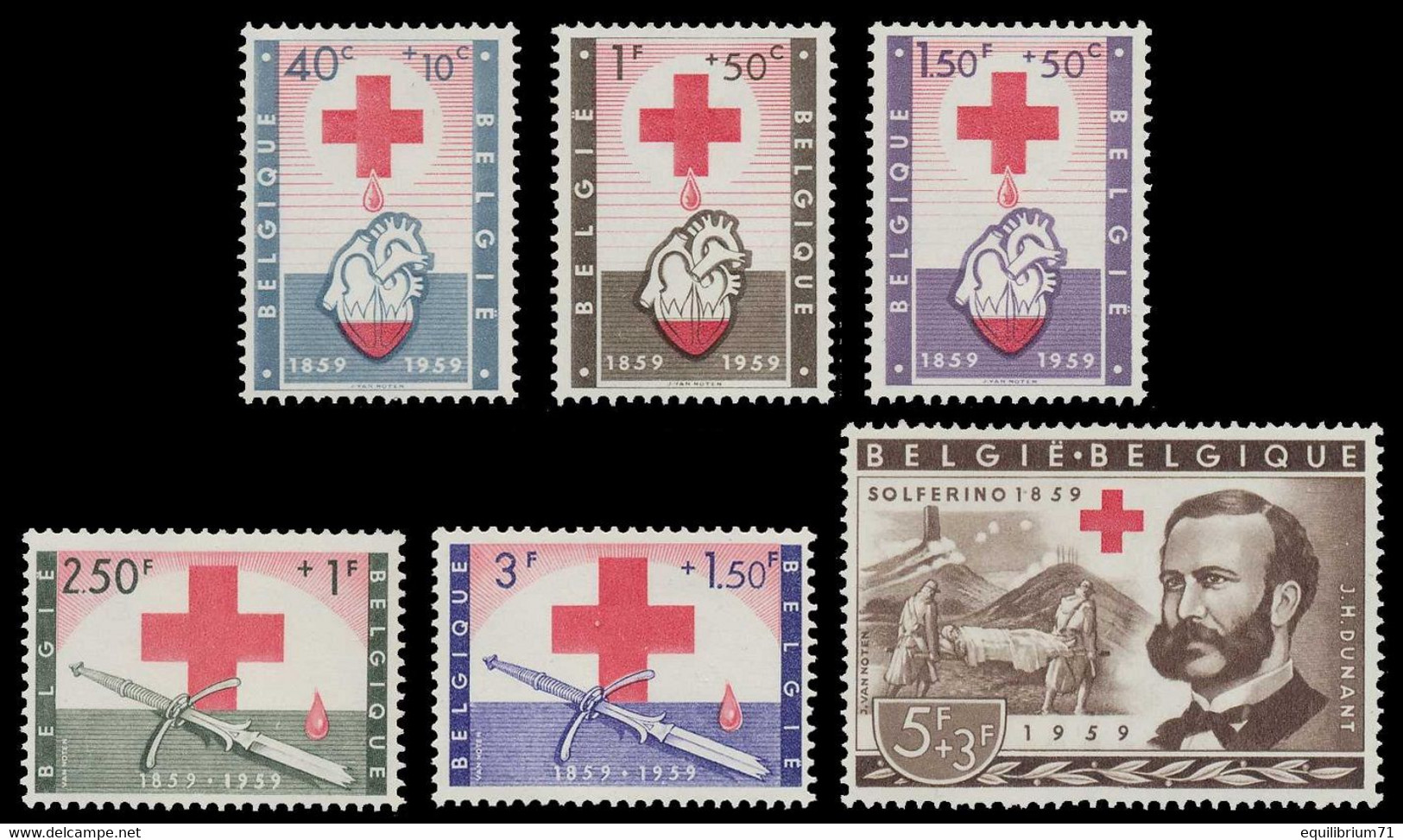 1096/1101** - Croix-Rouge / Rode Kruis / Rotes Kreuz / Red Cross - Henry Dunant - BELGIQUE / BELGIË / BELGIEN - Henry Dunant