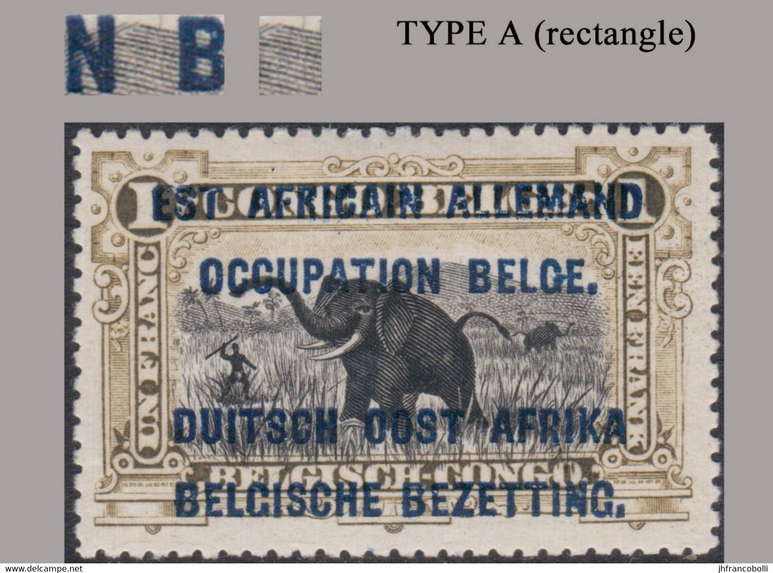 1916 * RUANDA-URUNDI MH RU 034-A ELEPHANT WITH 12 1/ MM SPACE BETWEEN OCCUPATION & BELGE - Nuevos