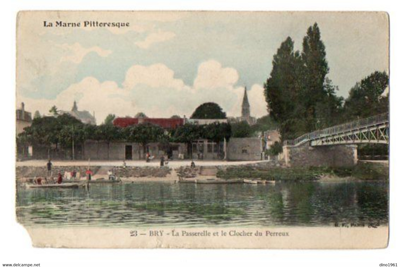 CPA 3287 - 94 / BRY - SUR - MARNE / La Passerelle Et Le Clocher Du Perreux - Bry Sur Marne