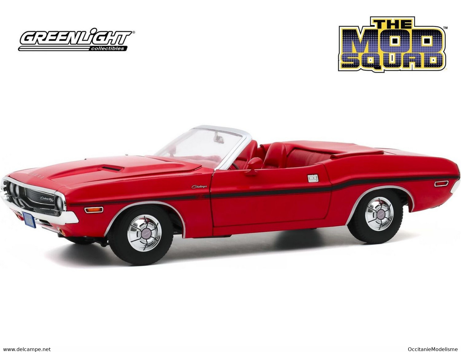 Greenlight - DODGE CHALLENGER R/T 1970 Convertible - The Mod Squad Réf. 13565 Neuf 1/18 - Sonstige & Ohne Zuordnung