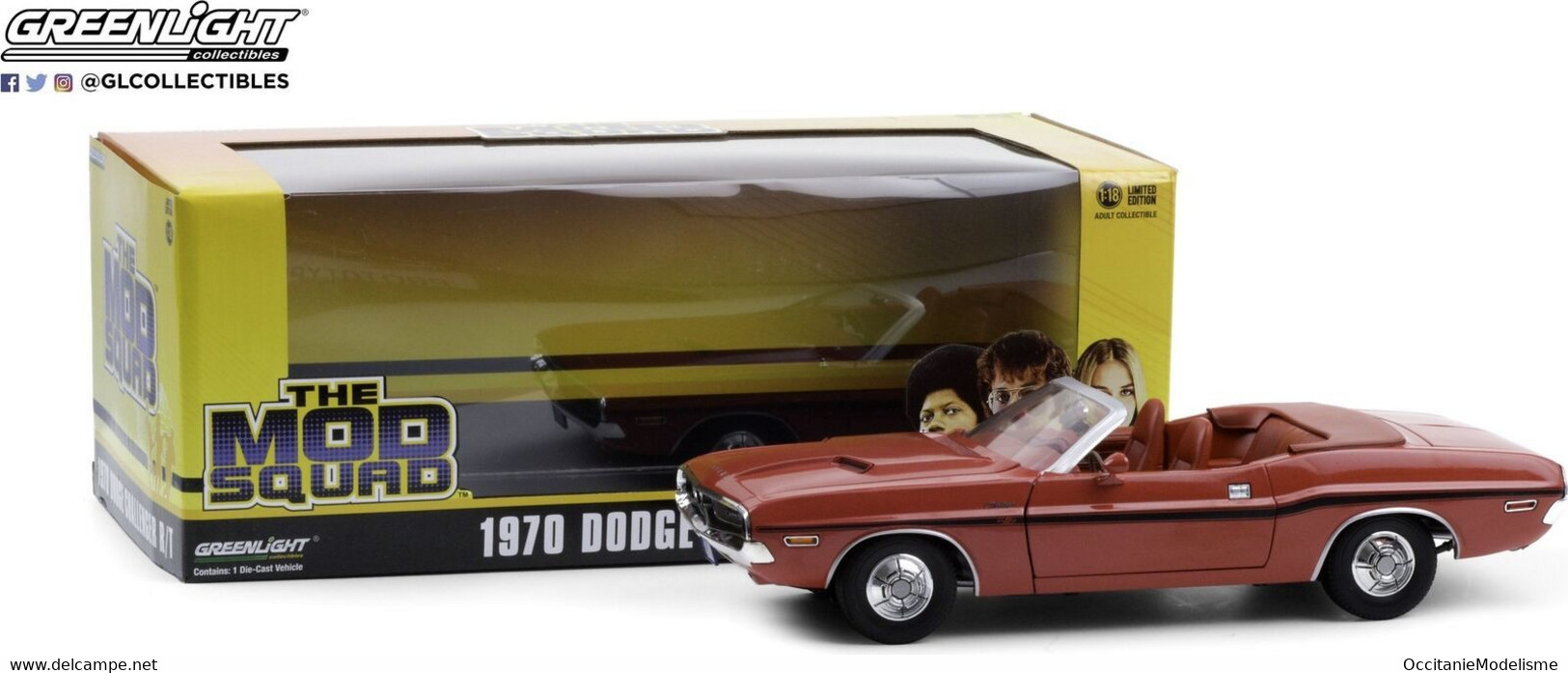 Greenlight - DODGE CHALLENGER R/T 1970 Convertible - The Mod Squad Réf. 13565 Neuf 1/18 - Altri & Non Classificati