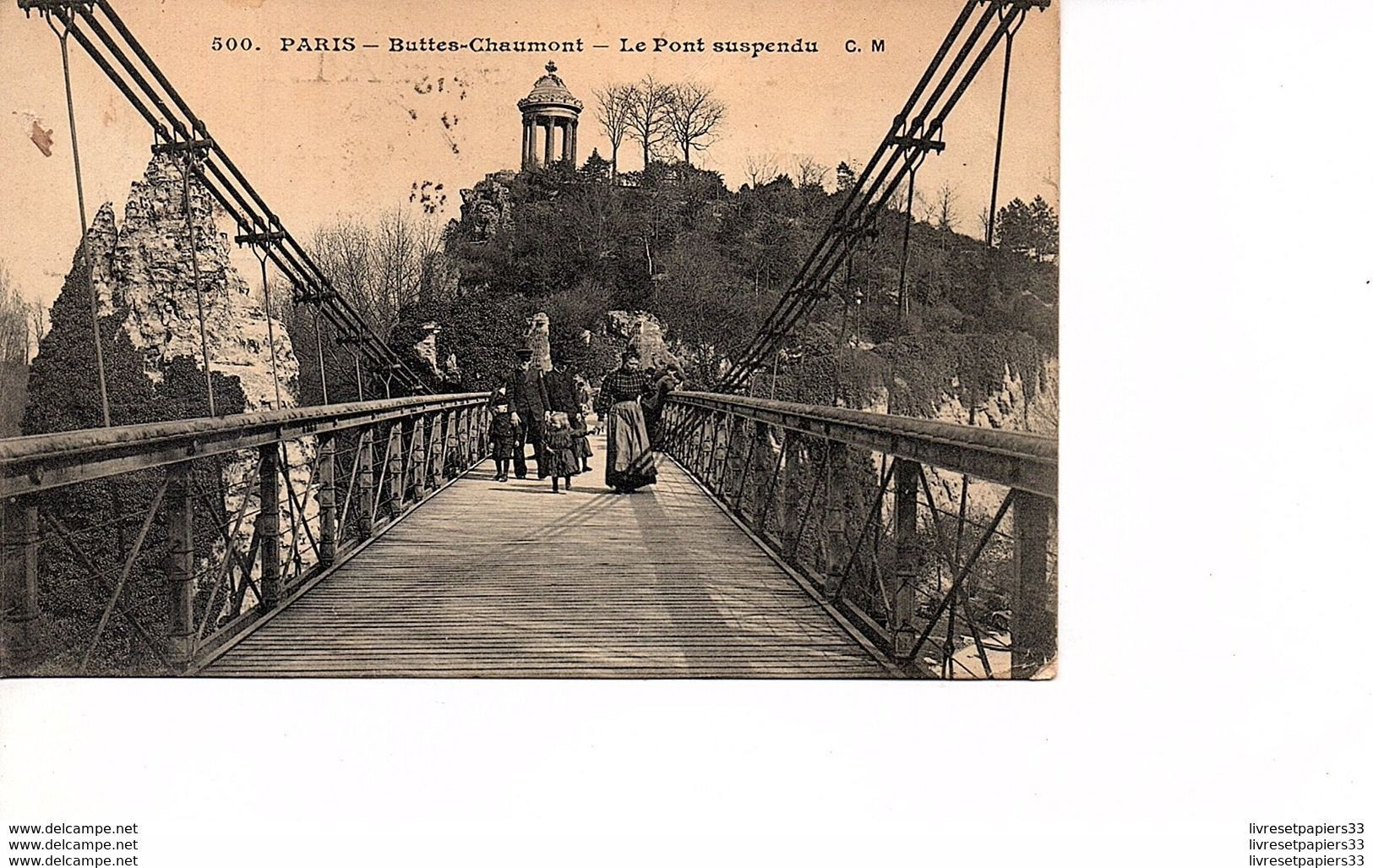 CPA Paris Buttes Chaumont Le Pont Suspendu - Arrondissement: 19