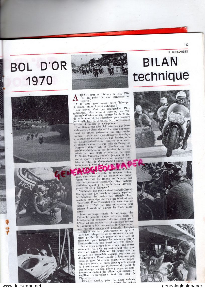 MOTO REVUE -1970- N° 1995-TRIUMPH AU BOL D' OR-KAWASAKI PARIS-ITALIE GOULD ET NIETO-HONDA DAYTONA-BENGT ABERG- VELTHOVEN