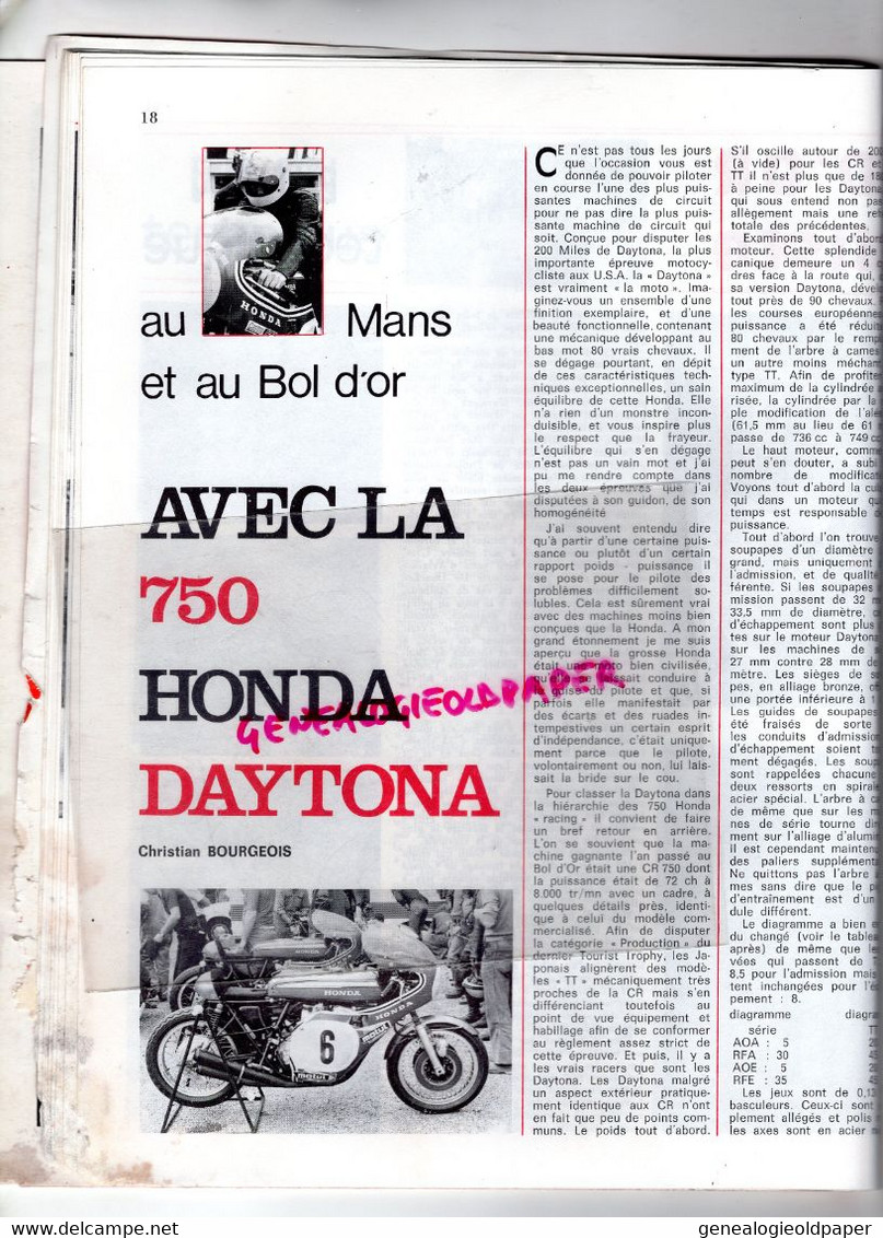 MOTO REVUE -1970- N° 1995-TRIUMPH AU BOL D' OR-KAWASAKI PARIS-ITALIE GOULD ET NIETO-HONDA DAYTONA-BENGT ABERG- VELTHOVEN