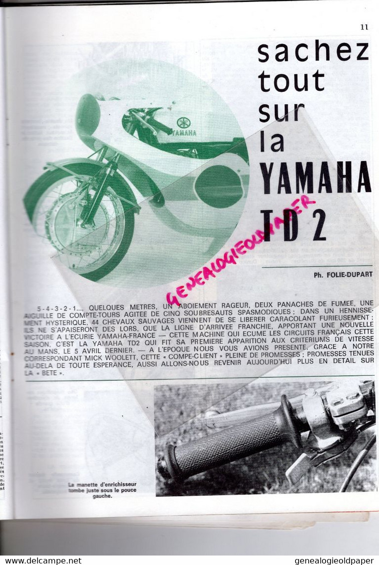 MOTO REVUE -1969- N° 1937-TOURIDT TROPHY -YAMAHA-MAGNY COURS-250  MZ-CROSS BACOU-FABRE-NOVACK-ANNEMASSE-ROCA AUREAL- - Motorrad