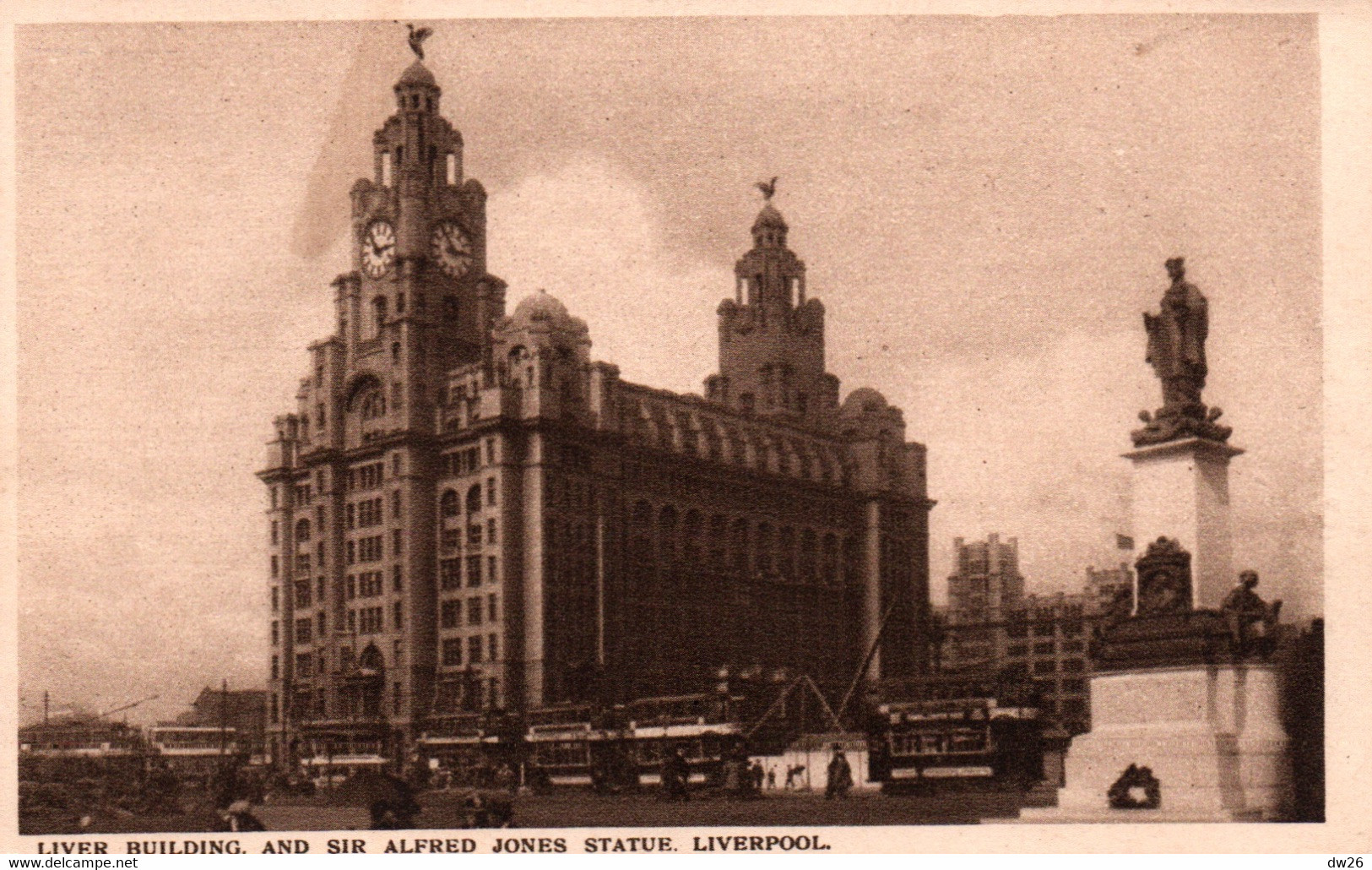 Liver Building And Sir Alfred Jones Statue - Liverpool - W.H.S. Mersey Series - Non Circulated Postcard - Liverpool