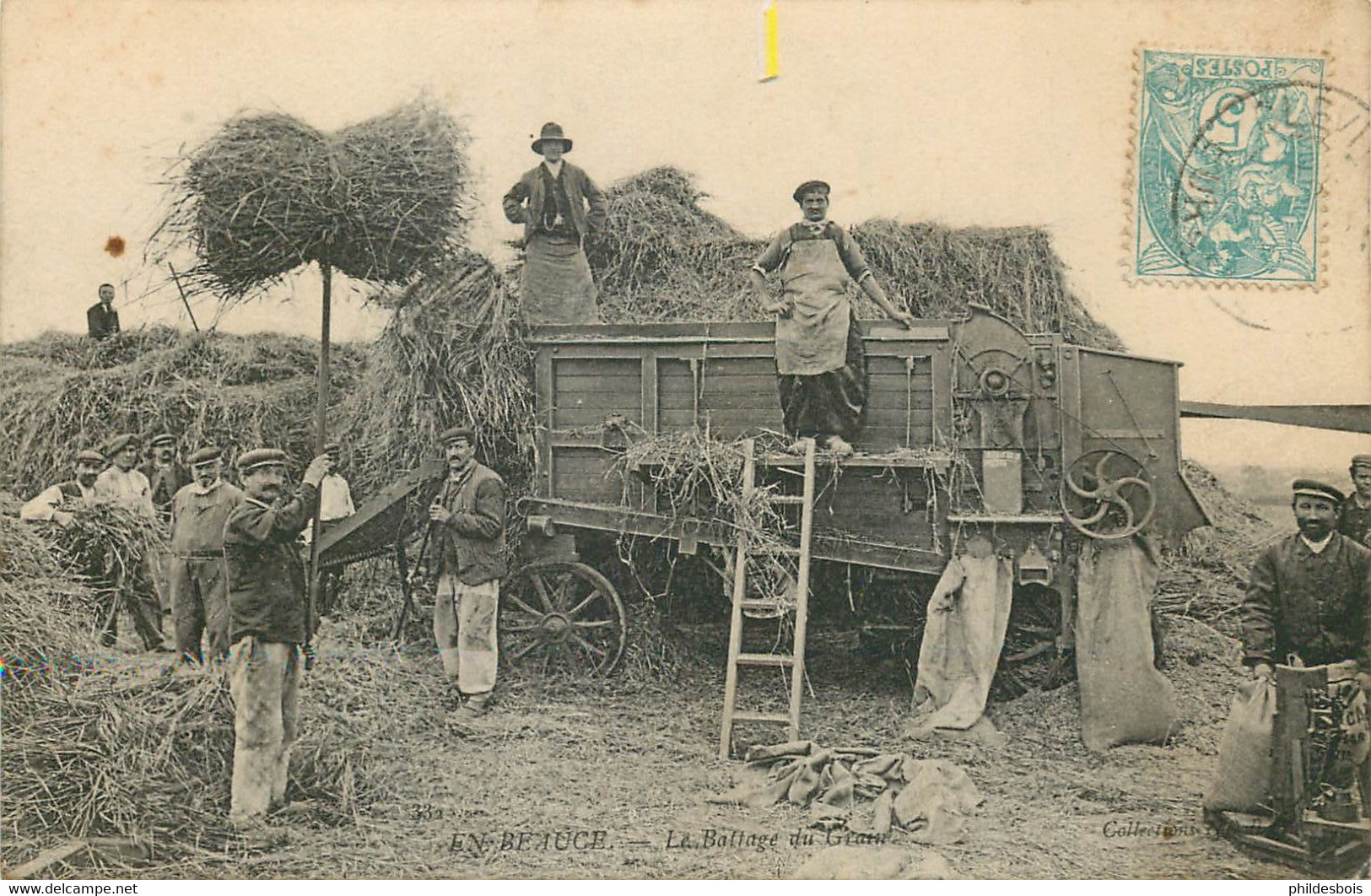 EN BEAUCE  Le Battage Du Grain - Autres & Non Classés