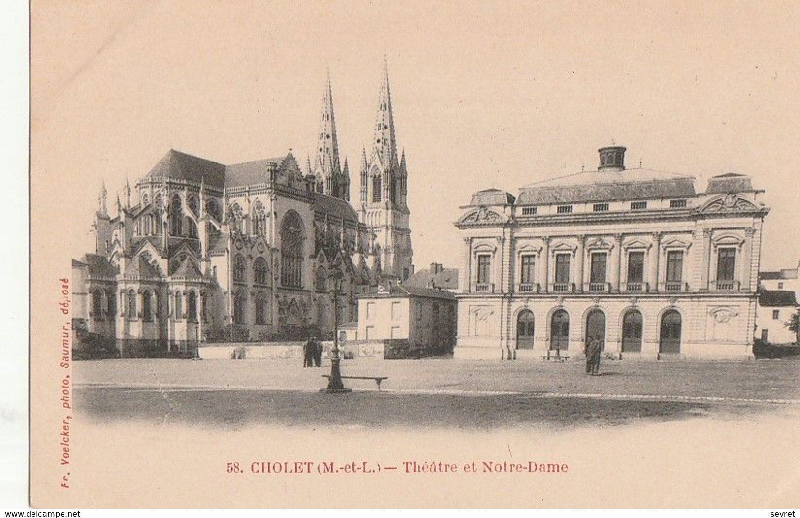 CHOLET. -  Théâtre Et Notre-Dame. Carte Précurseur - Cholet