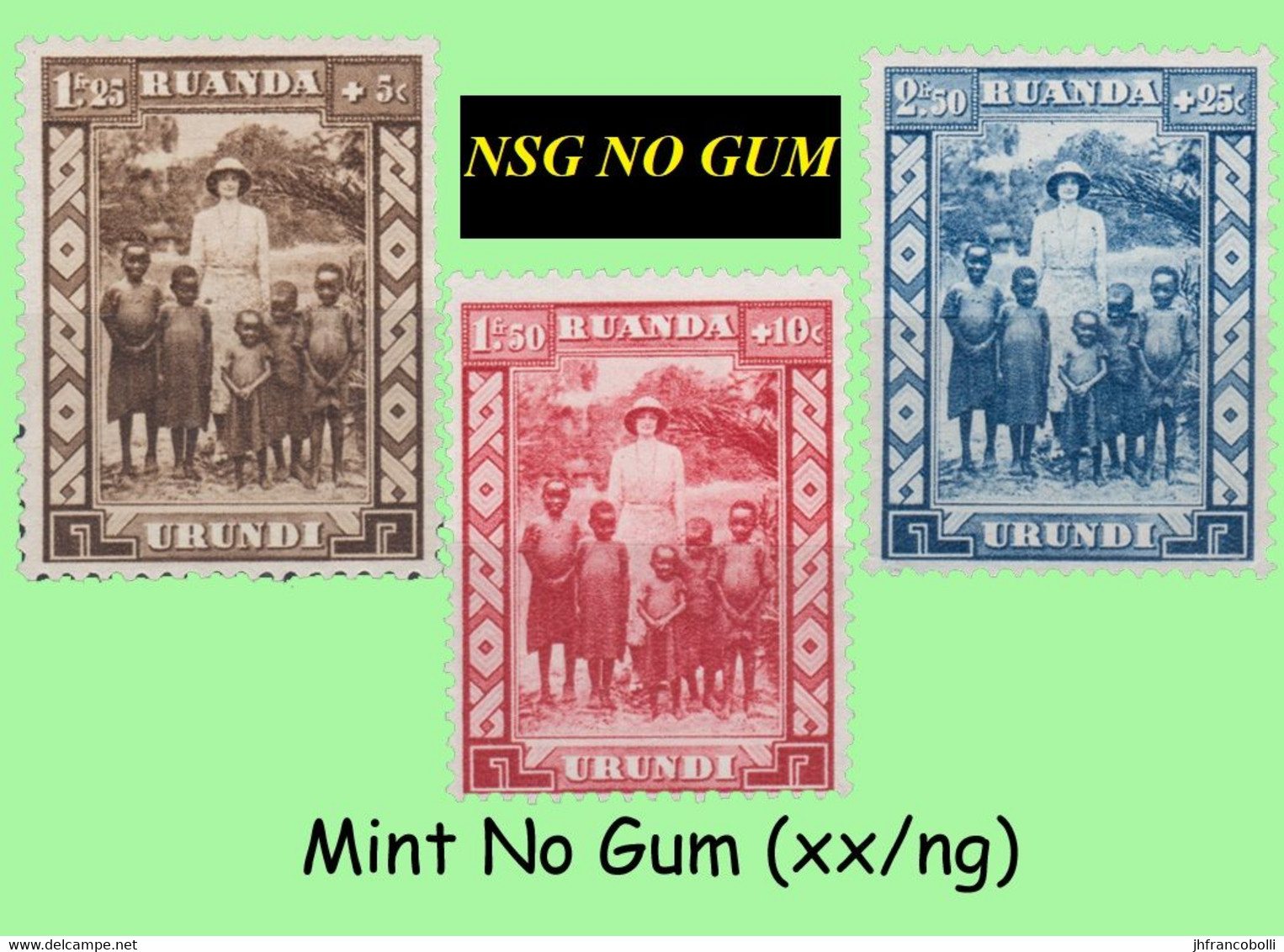 1936 ** RUANDA-URUNDI RU 108/110 MNH NSG QUEEN ELISABETH ( X 3 Stamps ) NO GUM - Ungebraucht