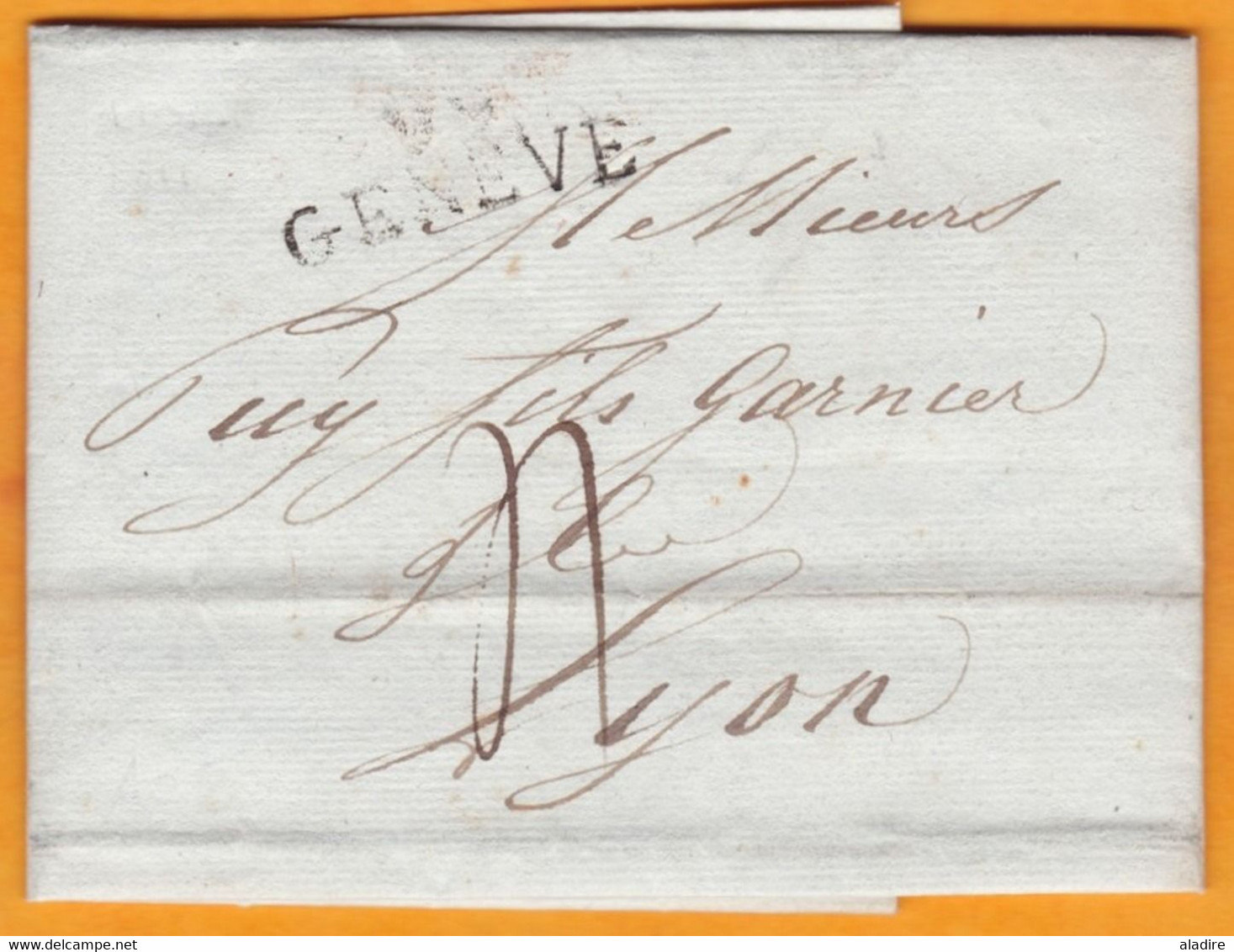 1811 - Marque Postale 99 GENEVE, Département Conquis, Sur Lettre Pliée Vers Lyon, France - Taxe 4 - 1792-1815: Départements Conquis