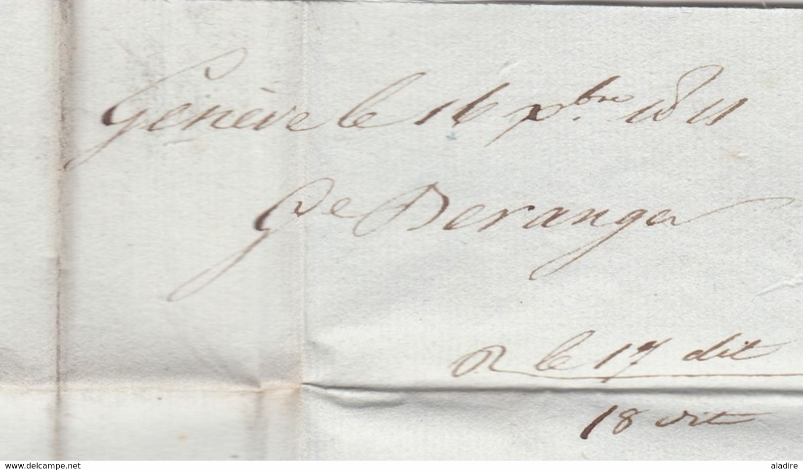 1811 - Marque Postale 99 GENEVE, Département Conquis, Sur Lettre Pliée Vers Lyon, France - Taxe 4 - 1792-1815: Conquered Departments