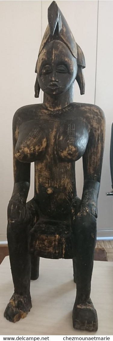 AFRIQUE SCULPTURE MATERNITE SENOUFO ? BOIS 85 CM DE HAUTEUR 25 CM DE LARGEUR ENVIRON - Art Africain